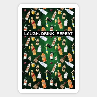 Laugh Drink Repeat Sticker